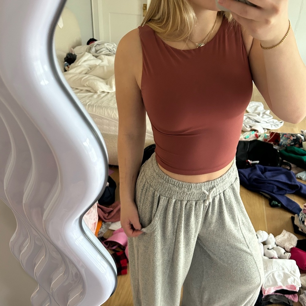 Burgundy / Mauve Backless Top